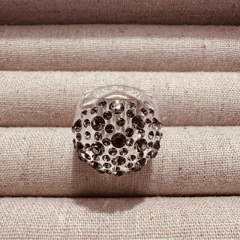 bp| Ring | Disco Ball Plastic Ring with Grayish Stones | Modern | Disco